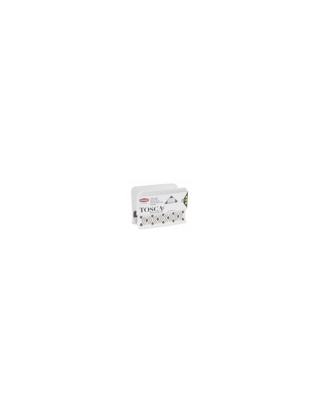 PORTATOVAGLIOLI TOSCA BIANCO/TORTORA 7,5x15,5cm 55350 STEFANPLAST s...