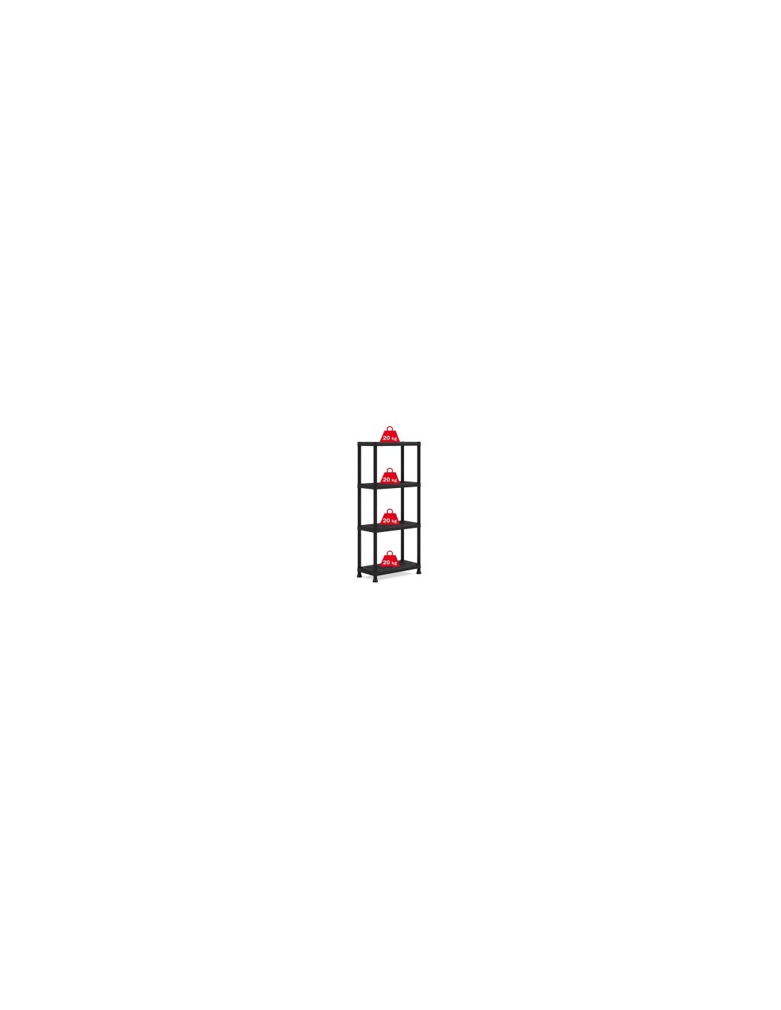 KIS SCAFFALE A 4 RIPIANI COLORE NERO KETER su TreG Ingrosso