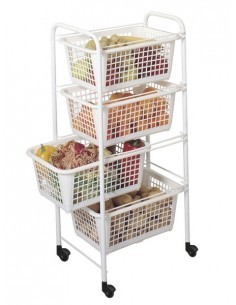CARRELLO PORTAFRUTTA 4 CESTI 38X30X83CM METALTEX su TreG Ingrosso