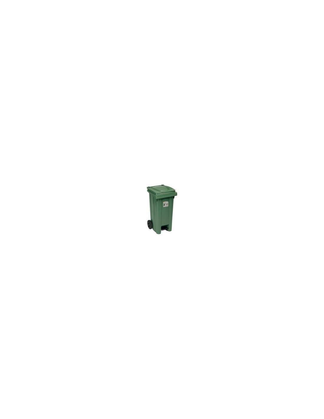 BIDONE IMMONDIZIA CON RUOTE E PEDALE 120 LT VERDE STEFANPLAST su Tr...