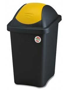 PATTUMIERA 30 LT NERO / GIALLO BASCULANTE 70211 su TreG Ingrosso