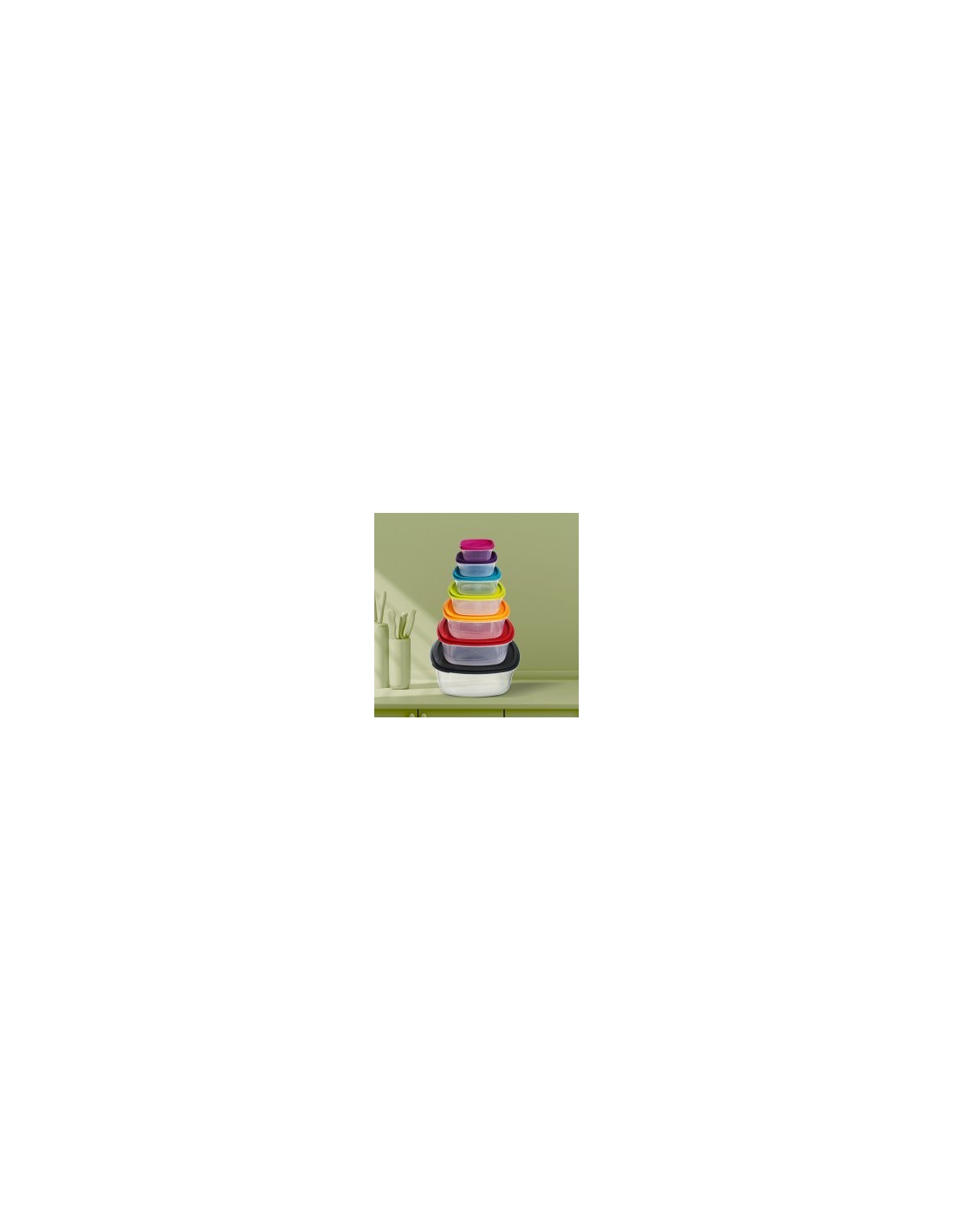 SET 7 CONTENITORI 120392 CON COPERCHIO QUADRATI su TreG Ingrosso