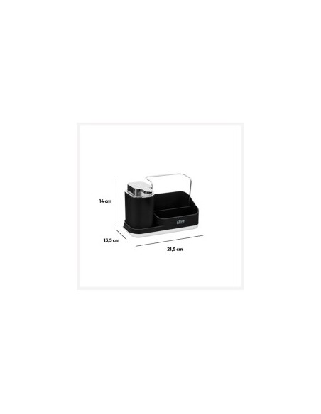 DISPENSER DETERSIVO 169131A CON PORTASPUGNE NERO su TreG Ingrosso