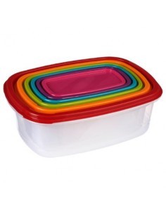 SET 6 CONTENITORI 120393 CON COPERHIO RETTANGOLARE su TreG Ingrosso