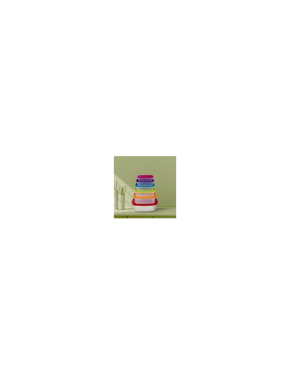 SET 6 CONTENITORI 120393 CON COPERHIO RETTANGOLARE su TreG Ingrosso
