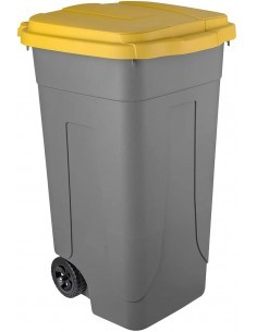 BIDONE CARRELLATO 80LT GIALLO C/COP E PEDALE su TreG Ingrosso