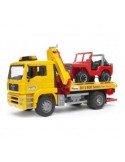 CAMION MAN TGA41440 CON JEEP 2750 BRUDER SPIELWAREN su TreG Ingrosso
