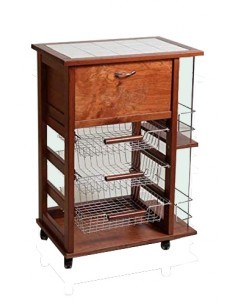 CARRELLO VESUVIO PORTAPANE E PORTABOTTIGLIE CILIEGIO su TreG Ingrosso