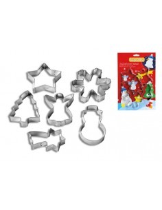 GUARDINI TAGLIABISCOTTI NATALE SET 6 PZ 15654 su TreG Ingrosso