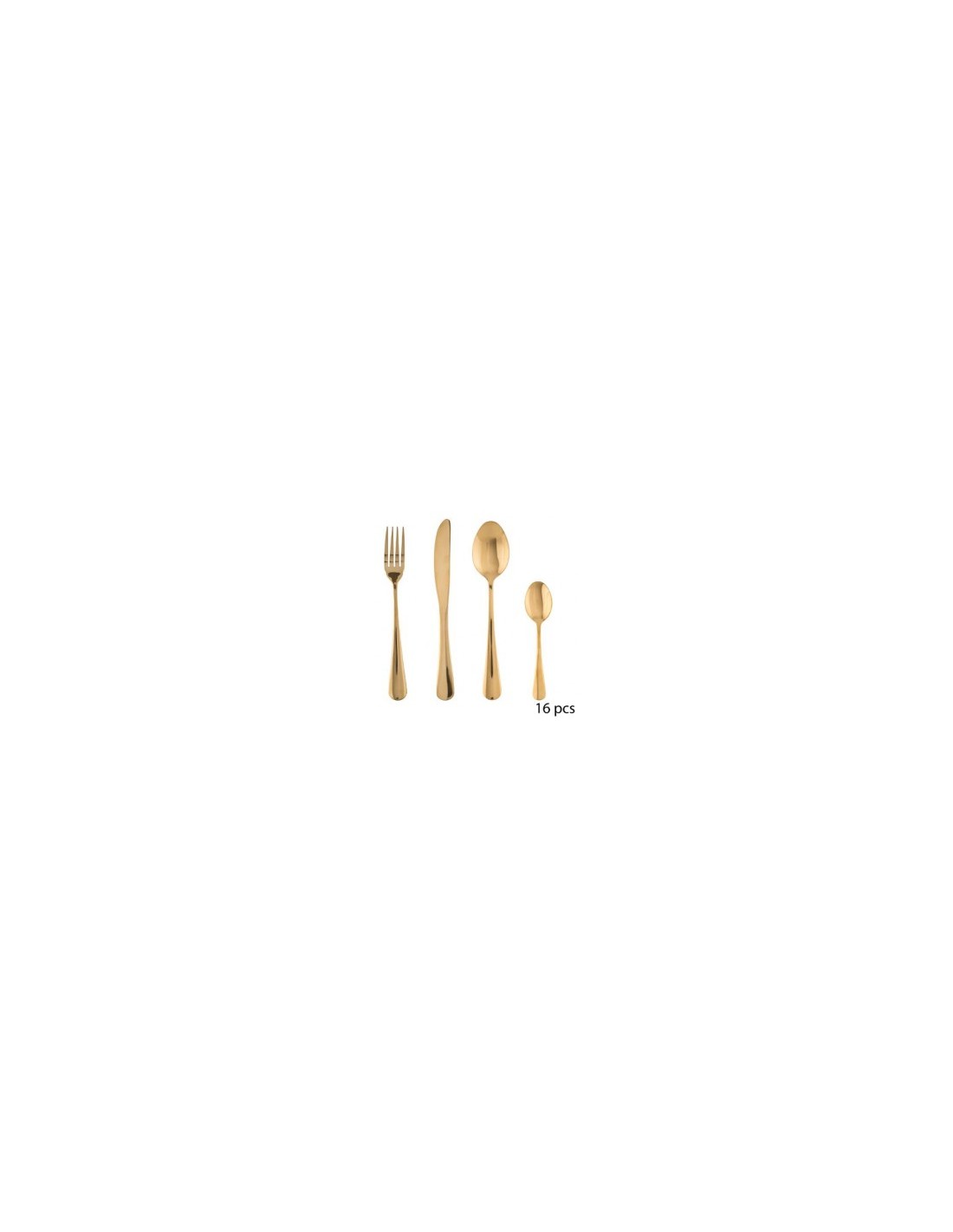 SERVIZIO 16 POSATE IN ACCIAIO INOX COLORE ORO su TreG Ingrosso