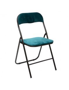 SEDIA 164715D PIEGHEVOLE VELLUTO BLU su TreG Ingrosso