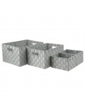 SET 4 CESTE TELATO INCROCIATO GRIGIO 105759 su TreG Ingrosso