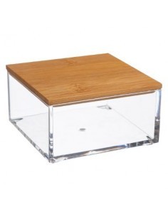 CONTENITORE CON COPERCHIO IN BAMBOO 10 X 10 CM su TreG Ingrosso