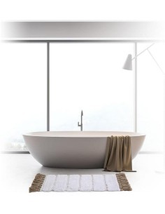 TAPPETO BAGNO 174631A 50X75 CON FRANGE TORTORA su TreG Ingrosso
