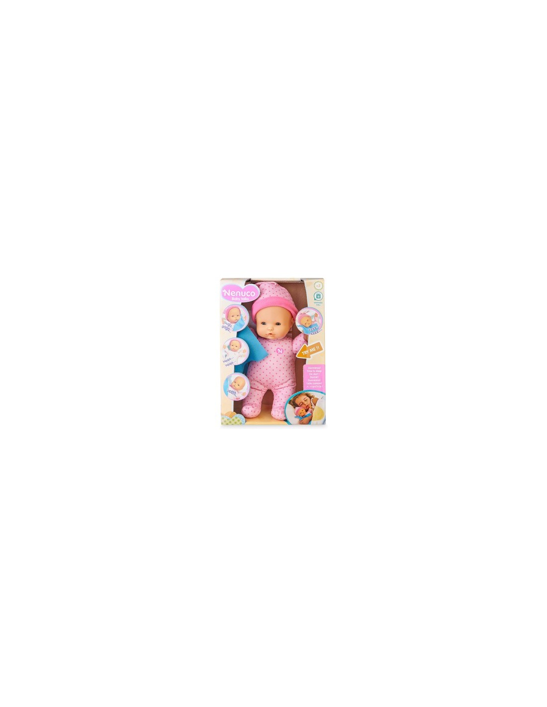 Nenuco Dormiamo Bambola, Suoni per Bambini, Corpo Morbido 25 cm, Occhi che Si Chiudono, Coperta Inclusa, Per Bambini 1 Anno