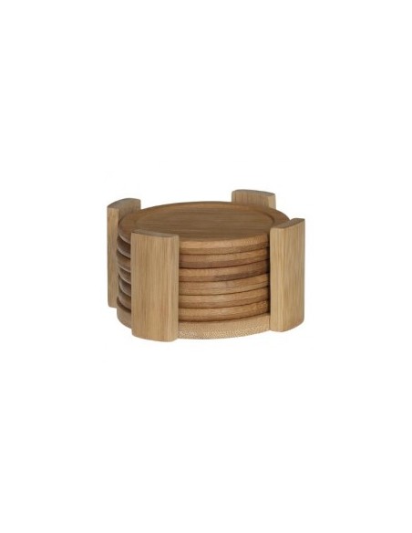 SET 6 SOTTOBICCHIERI 160726 CON STAND BAMBOO su TreG Ingrosso
