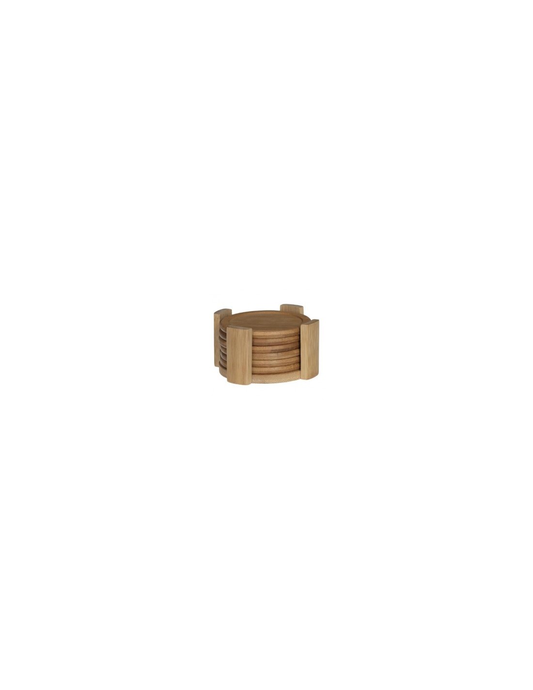 SET 6 SOTTOBICCHIERI 160726 CON STAND BAMBOO su TreG Ingrosso