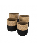 CACHEPOT D.27.5xH.27CM JUTA NERO 157101A su TreG Ingrosso