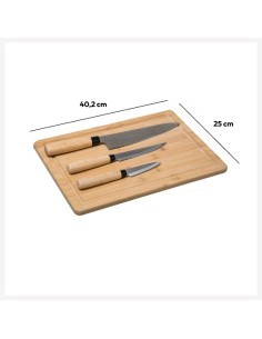 TAGLIERE BAMBOO 35X25CM CON COLTELLI su TreG Ingrosso