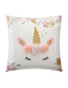 CUSCINO UNICORNO 40X40CM CON POMPOM su TreG Ingrosso