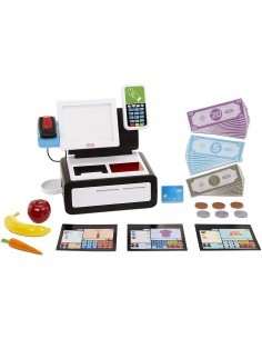 Little Tikes Registratore di Cassa Automatico, Interattivo, Suoni Realistici, Fai-da-te,Pagamento Bancomat e Banconote