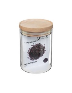 BARATTOLO ERMETICO 0,6LT VETRO/LEGNO su TreG Ingrosso
