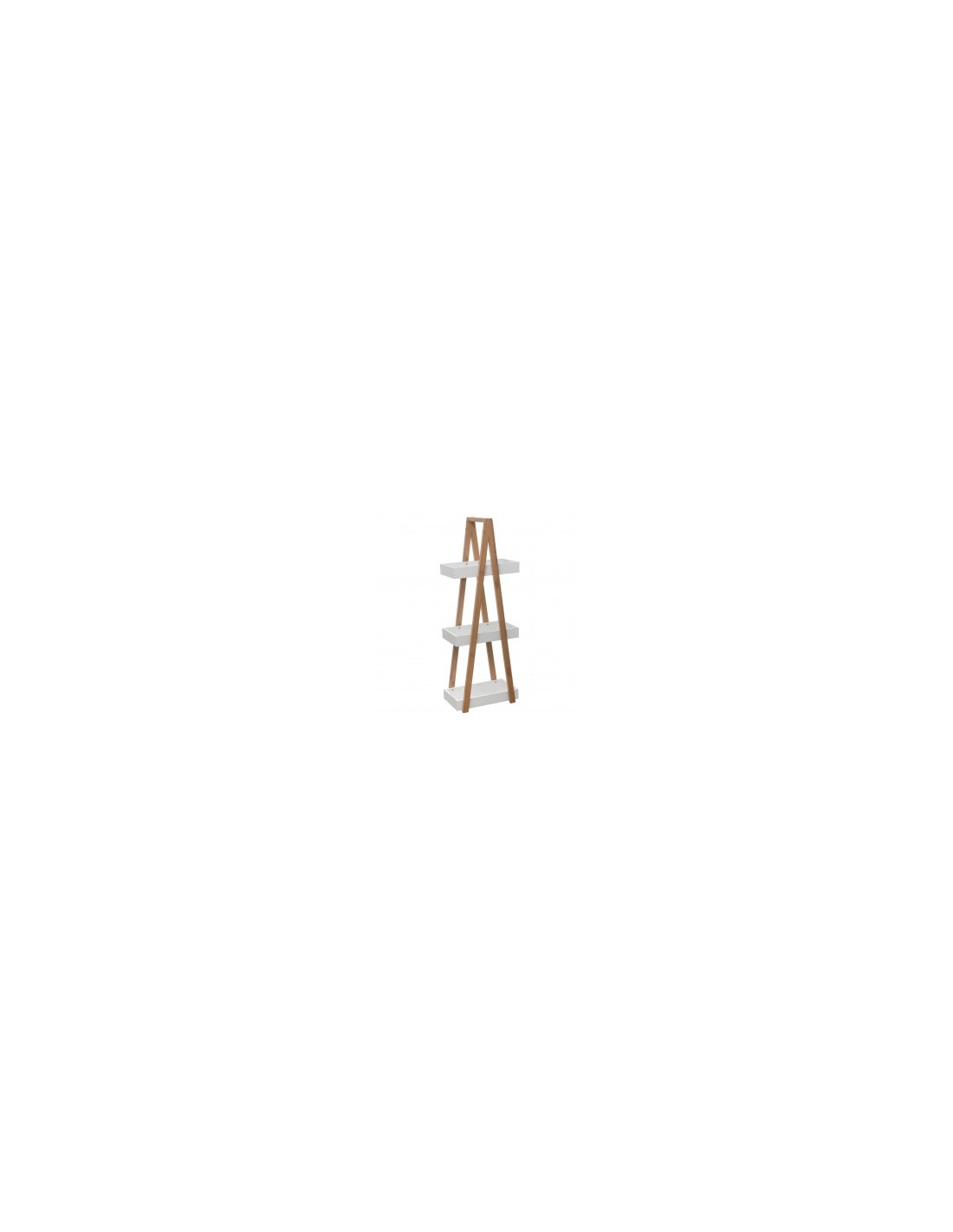 MENSOLA BAGNO 3 RIPIANI BAMBOO BIANCO 30X18X82CM su TreG Ingrosso