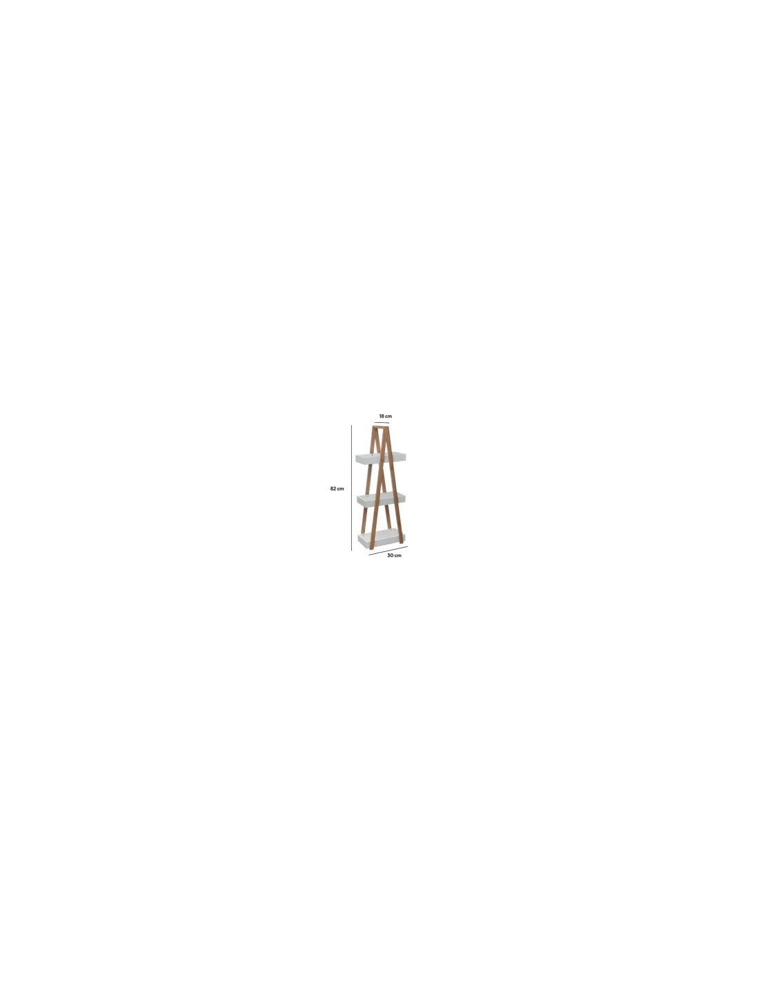 MENSOLA BAGNO 3 RIPIANI BAMBOO BIANCO 30X18X82CM su TreG Ingrosso