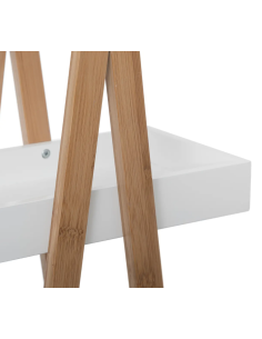 MENSOLA BAGNO 3 RIPIANI BAMBOO BIANCO 30X18X82CM su TreG Ingrosso