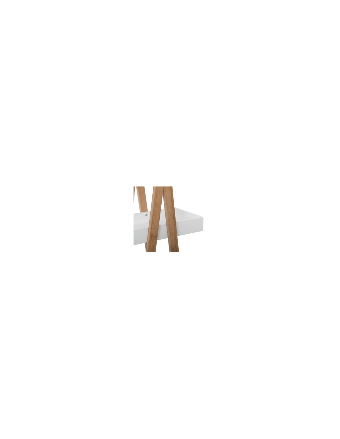 MENSOLA BAGNO 3 RIPIANI BAMBOO BIANCO 30X18X82CM su TreG Ingrosso