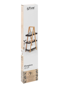 MENSOLA BAGNO 3 RIPIANI BAMBOO NERO 30X18X82CM su TreG Ingrosso