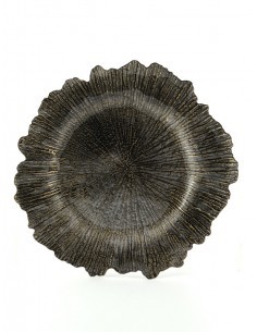 SOTTOPIATTO 130573 NERO/ORO 32CM PVC