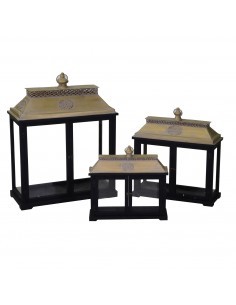 LANTERNA 1 MIS LEGNO NERO 44X13X41CM su TreG Ingrosso
