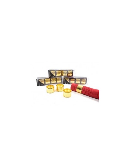 SET 4PZ PORTATOVAGLIOLO METALLO ORO su TreG Ingrosso