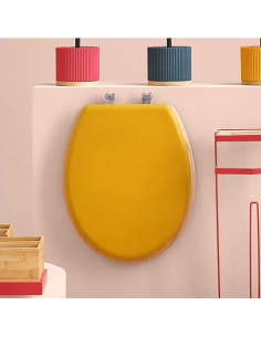 SEDILE WC LEGNO C/COP GIALLO 36X47CM su TreG Ingrosso