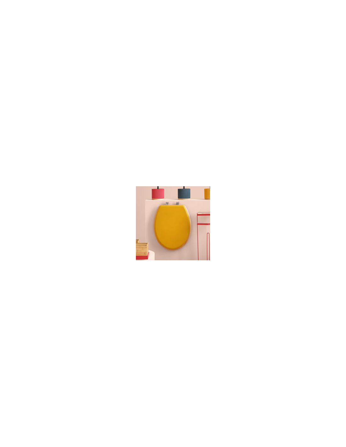 SEDILE WC LEGNO C/COP GIALLO 36X47CM su TreG Ingrosso