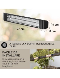 LAMPADA RADIANTE HA125 INFRAROSSI CON TELECOMANDO 2400W su TreG Ing...