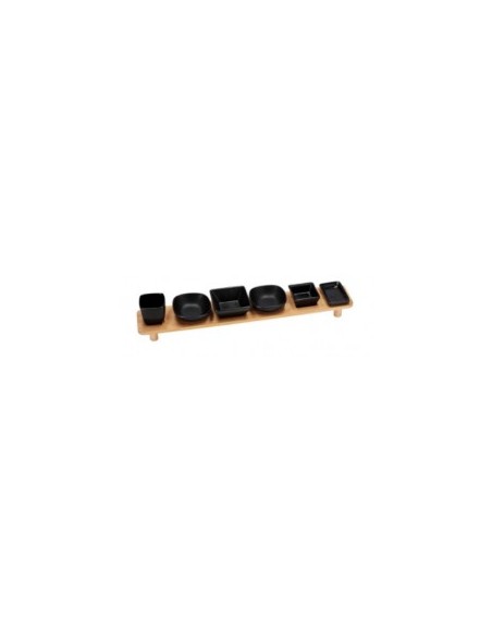 SET 6 CIOTOLE PORCELLANA C/VASSOIO BAMBOO su TreG Ingrosso