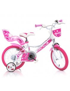 BICI 14 LITTLE HEART BIANCO/ROSA su TreG Ingrosso