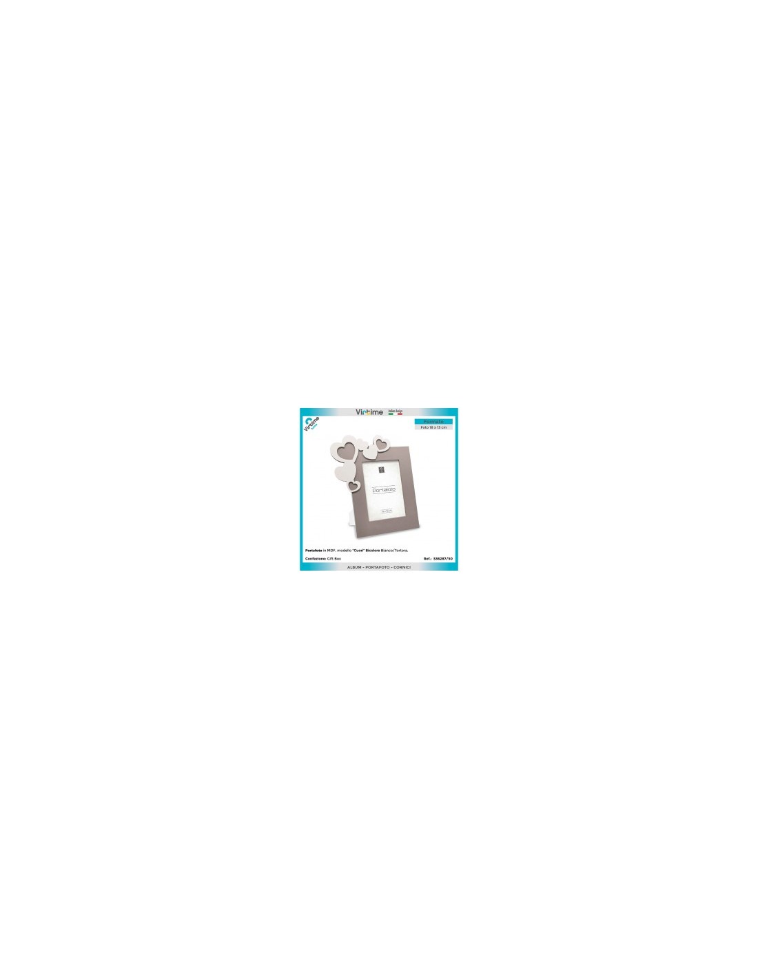 PORTAFOTO S36287/50 CUORI 13X18 BICOLOR su TreG Ingrosso