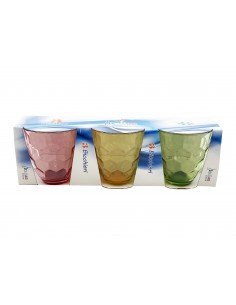 CONF 3 BICCHIERI ACQUA ROSSINI COLORI ASSORTITI su TreG Ingrosso