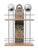 MENSOLA 174617 2 PIANI BAMBOO/METALLO CON VENTOSA su TreG Ingrosso