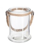 PORTACANDELA LENA IN VETRO CON CORDA 12.5 x 17CM su TreG Ingrosso