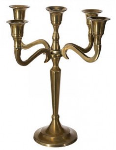 CANDELABRO 103425A 5P ORO 27CM su TreG Ingrosso