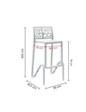 SGABELLO ZEFIRO BIANCO 75CM su TreG Ingrosso