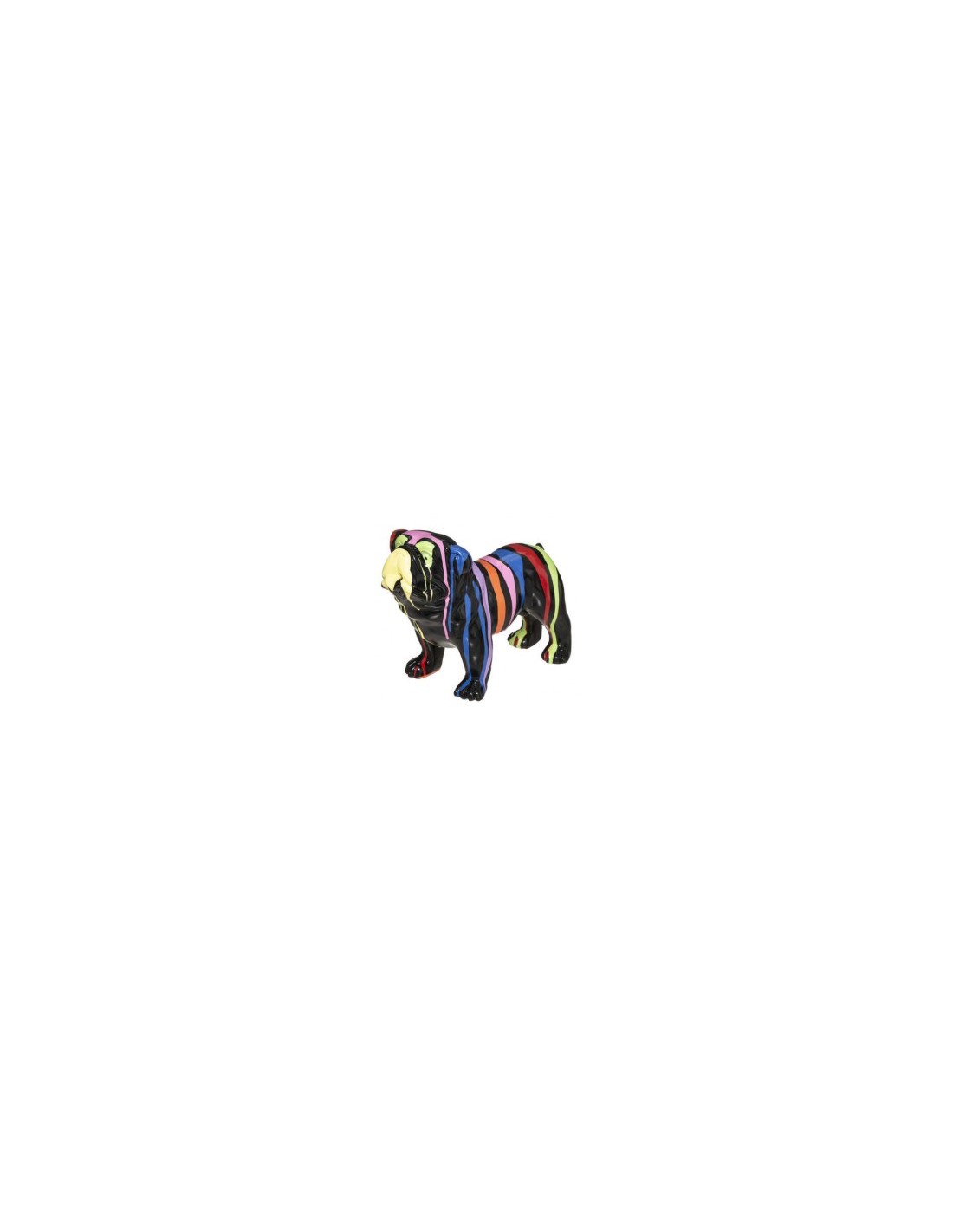 DECORAZIONE CANE 182149A RESINA 25X13X19CM NERO/COLORATO su TreG In...