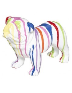 DECORAZIONE CANE 182149B RESINA 25X13X19CM BIANCO/COLORATO su TreG ...