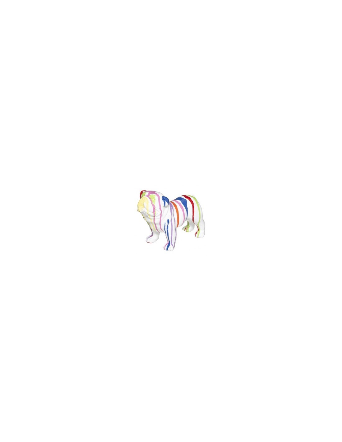 DECORAZIONE CANE 182149B RESINA 25X13X19CM BIANCO/COLORATO su TreG ...