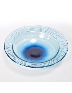 PIATTO 49447 ONDA VETRO D21,5CM BLU DEGRADE' su TreG Ingrosso