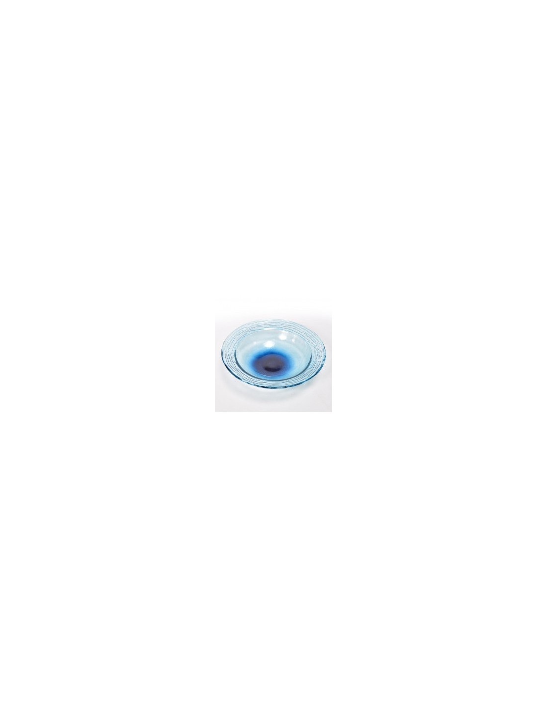 PIATTO 49447 ONDA VETRO D21,5CM BLU DEGRADE' su TreG Ingrosso